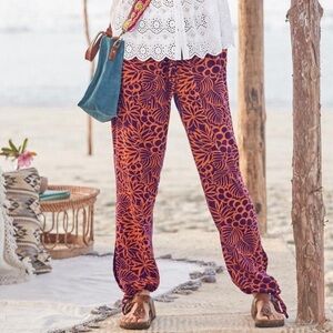 Sundance reversible pattern This Is Paradise Pants, Size L Boho, loungewear